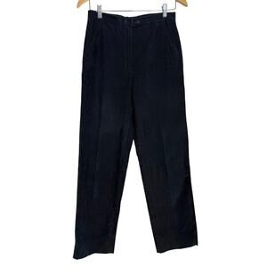 Faconnable Women’s Black Corduroy Pants Straight Leg Classic Mid Rise Size 6